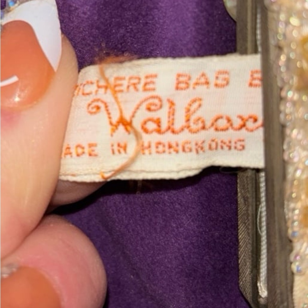 Vintage Designer Walborg beaded clutch with crystals bag made in Hong Kong - Picture 4 of 11